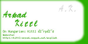 arpad kittl business card